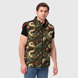 Мужской жилет Паттерн со змеями и елкой, цвет: 3D-красный — фото 2