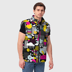 Мужской жилет Цветной абстрактный паттерн, цвет: 3D-светло-серый — фото 2