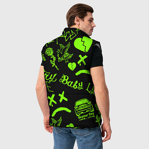 Мужской жилет Lil Peep кислота / 3D-Светло-серый – фото 4