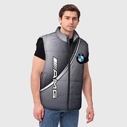 Мужской жилет BMW metalic auto metal, цвет: 3D-черный — фото 2