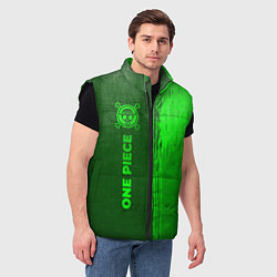 Мужской жилет One Piece - green gradient по-вертикали, цвет: 3D-черный — фото 2