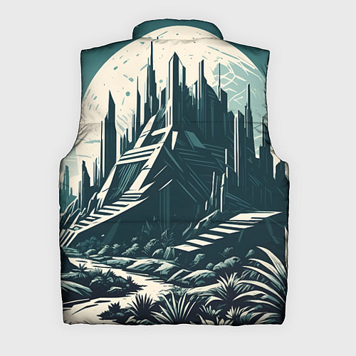 Мужской жилет Фантастика город / 3D-Красный – фото 2