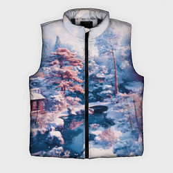 Мужской жилет Японская зима в сельской местности, цвет: 3D-черный