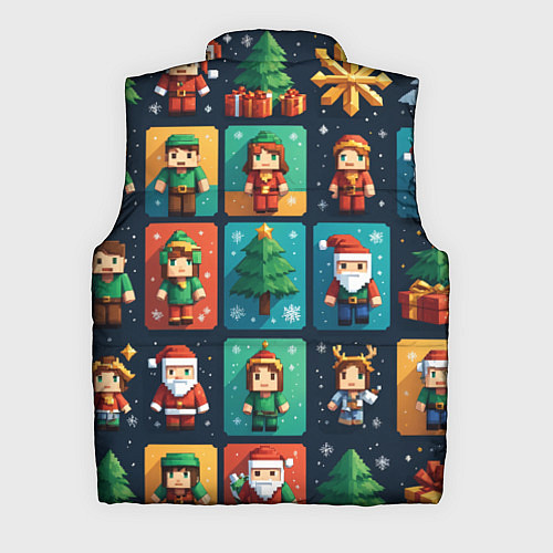 Мужской жилет Minecraft с новогодний паттерн / 3D-Красный – фото 2