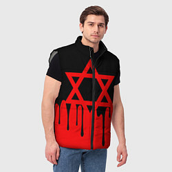 Мужской жилет Пентаграмма - кровь, цвет: 3D-светло-серый — фото 2