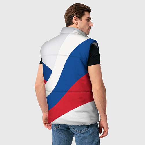 Мужской жилет Флаг России, паттерн / 3D-Светло-серый – фото 4