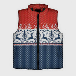 Мужской жилет Новогодний вязаный узор