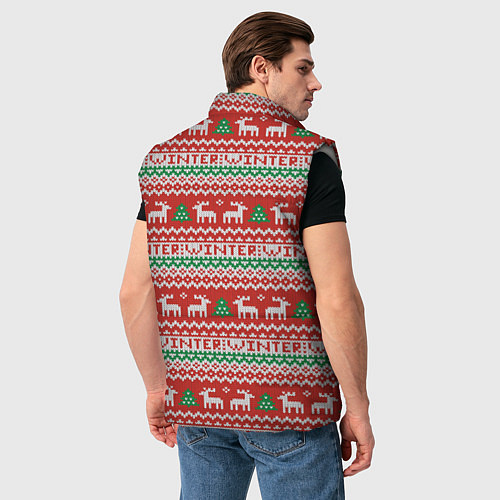 Мужской жилет Deer christmas pattern / 3D-Светло-серый – фото 4