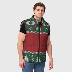 Мужской жилет Knitted Christmas Pattern, цвет: 3D-светло-серый — фото 2