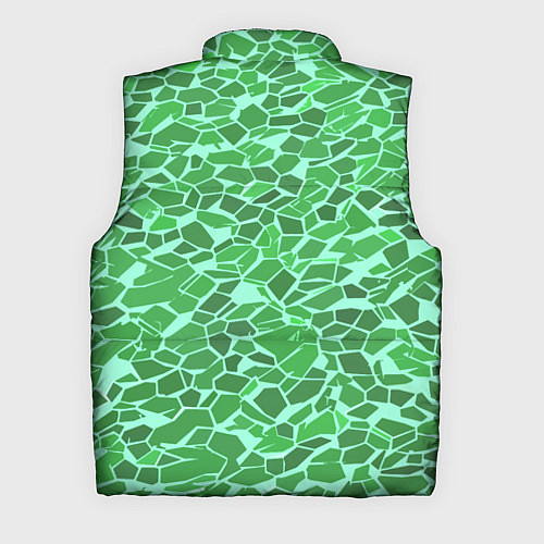 Мужской жилет Зелёные плитки на салатовом фоне / 3D-Красный – фото 2