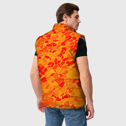 Мужской жилет Красные плитки на жёлтом фоне / 3D-Светло-серый – фото 4