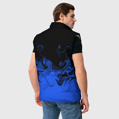 Мужской жилет Абстрактный синий огонь / 3D-Светло-серый – фото 4