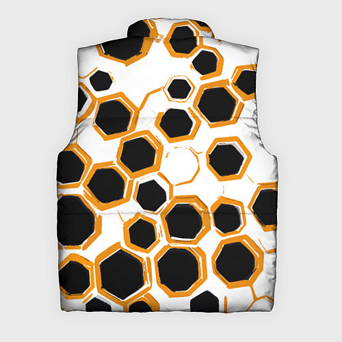 Мужской жилет Чёрно-жёлтые шестиугольники на белом фоне / 3D-Красный – фото 2