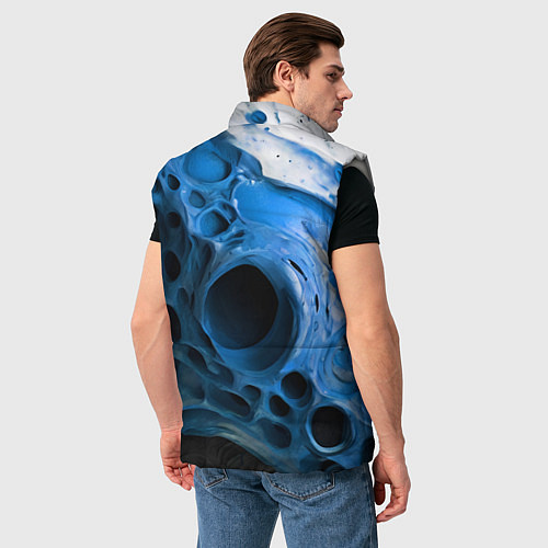 Мужской жилет Сине-белая абстрактная структура / 3D-Светло-серый – фото 4