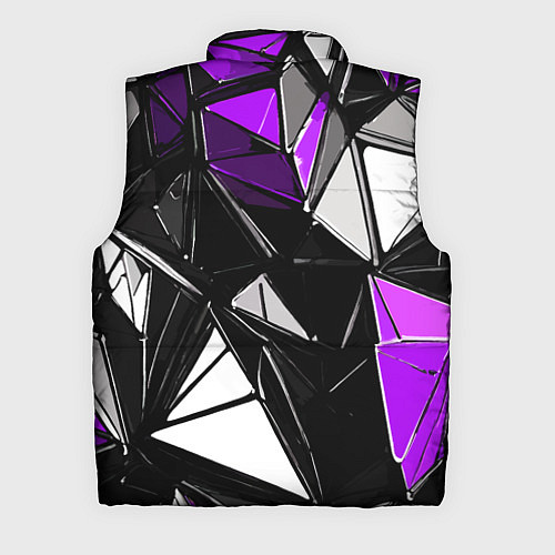 Мужской жилет Фиолетово-белые рельефные треугольники на чёрном ф / 3D-Красный – фото 2