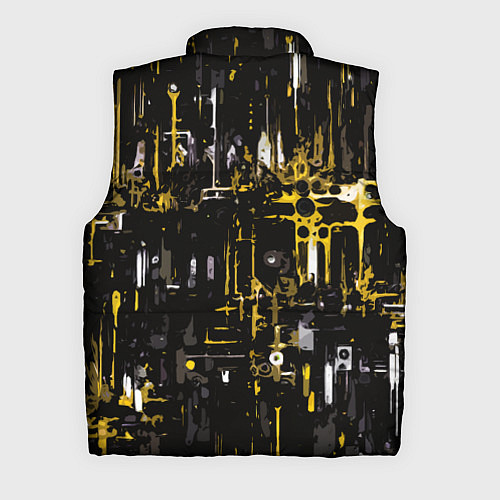 Мужской жилет Бело-жёлтая абстракция на чёрном фоне / 3D-Красный – фото 2