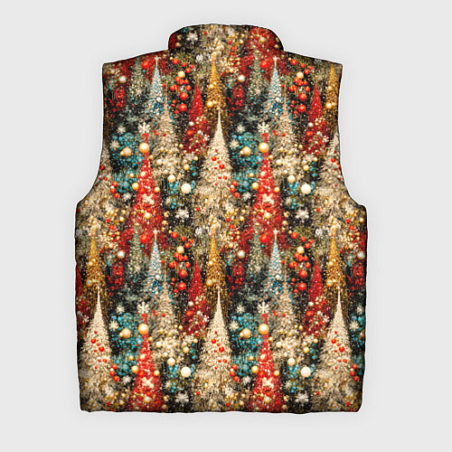 Мужской жилет Новогодний еловый лес / 3D-Красный – фото 2