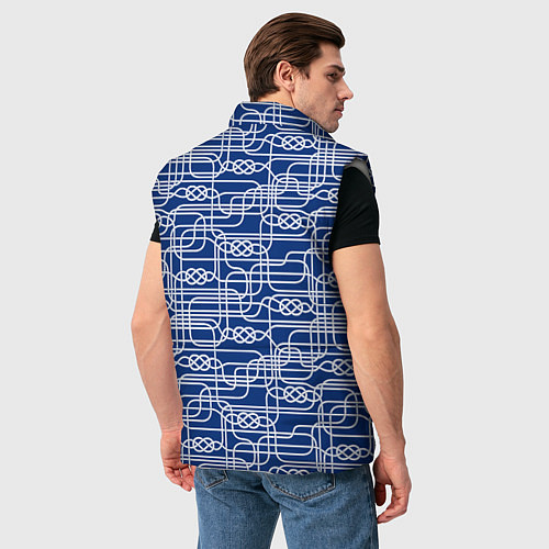 Мужской жилет Паттерн с узлами водопроводного лабиринта / 3D-Светло-серый – фото 4