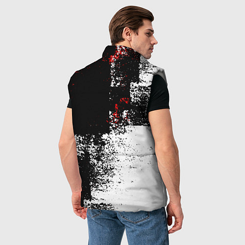 Мужской жилет Arctic Monkeys - Красные и белые помехи / 3D-Светло-серый – фото 4