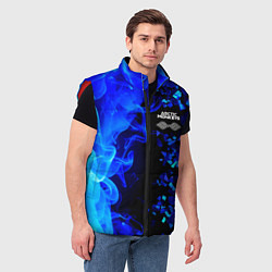 Мужской жилет Arctic Monkeys - синий огонь и плиты, цвет: 3D-красный — фото 2