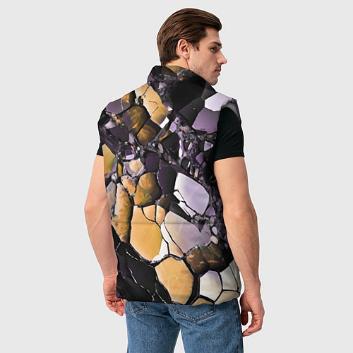Мужской жилет Чёрно-жёлтый камень / 3D-Светло-серый – фото 4