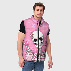 Мужской жилет Скелет-милашка, цвет: 3D-черный — фото 2