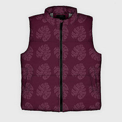 Мужской жилет Узор из монстер винного цвета