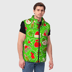 Мужской жилет Новогоднее настроение паттерн, цвет: 3D-черный — фото 2