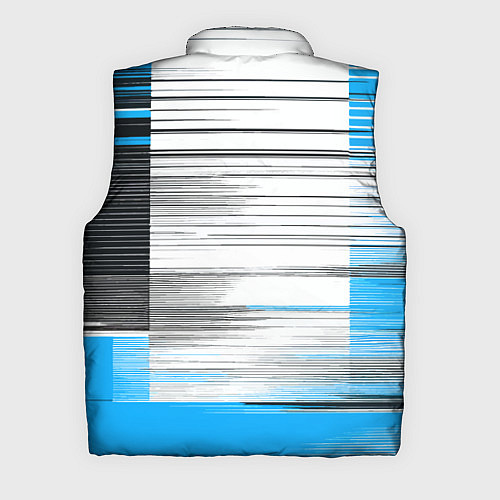 Мужской жилет Чёрные вертикальные полосы на сине-белом фоне / 3D-Красный – фото 2