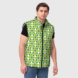 Мужской жилет Зелёные тюльпаны, цвет: 3D-светло-серый — фото 2