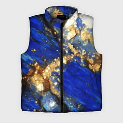 Мужской жилет Золотой минерал в синем камне, цвет: 3D-светло-серый