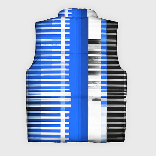 Мужской жилет White stripes on a black and blue background / 3D-Красный – фото 2