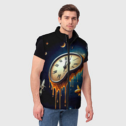 Мужской жилет Течение времени - сюрреализм, цвет: 3D-черный — фото 2