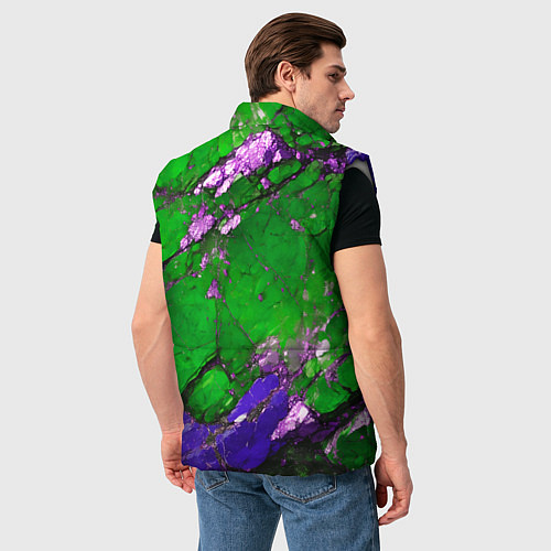 Мужской жилет A purple mineral in a green stone / 3D-Светло-серый – фото 4