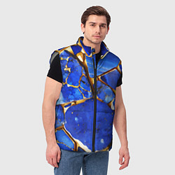 Мужской жилет A gold mineral in a blue stone, цвет: 3D-светло-серый — фото 2