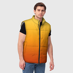 Мужской жилет Градиент мягкий жёлто-оранжевый, цвет: 3D-светло-серый — фото 2