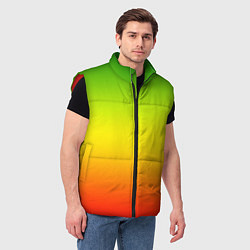 Мужской жилет Градиент сочный зелёно-жёлто-красный, цвет: 3D-красный — фото 2