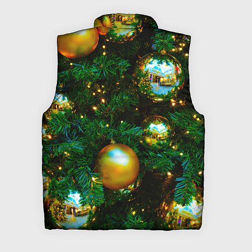 Мужской жилет Новогодние украшения на ветках / 3D-Светло-серый – фото 2