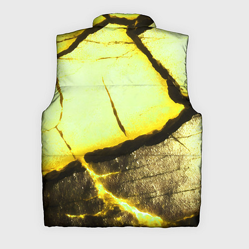Мужской жилет Трещины на абстрактном жёлтом фоне / 3D-Красный – фото 2