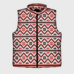Мужской жилет Этническая вышивка, цвет: 3D-красный