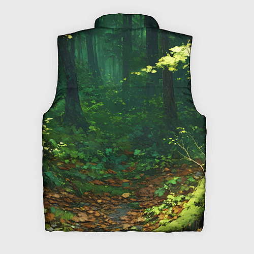 Мужской жилет Зелёный летний лес / 3D-Красный – фото 2
