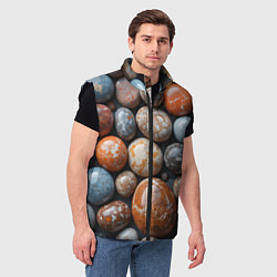 Мужской жилет Мокрые камушки, цвет: 3D-черный — фото 2