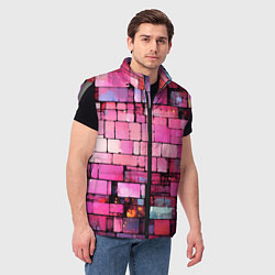 Мужской жилет Pink bricks, цвет: 3D-светло-серый — фото 2