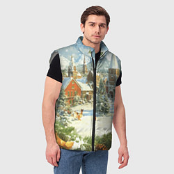 Мужской жилет Фон рождества, цвет: 3D-светло-серый — фото 2