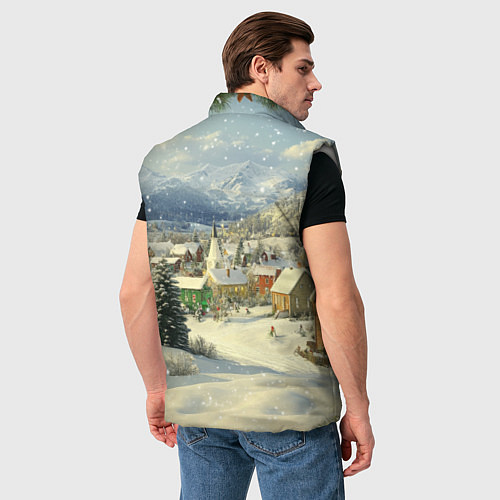 Мужской жилет Дух рождества / 3D-Светло-серый – фото 4