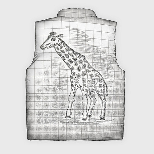 Мужской жилет Жираф на тетрадном листе / 3D-Красный – фото 2