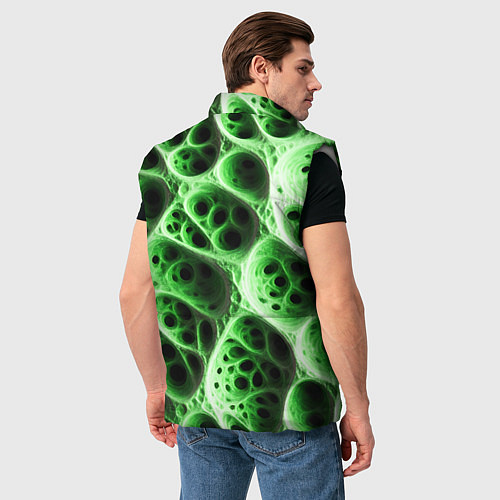 Мужской жилет Зелёная пористая структура / 3D-Светло-серый – фото 4