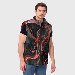 Мужской жилет Красно-чёрный мрамор, цвет: 3D-красный — фото 2