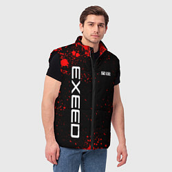 Мужской жилет Exeed - красные брызги краски, цвет: 3D-черный — фото 2