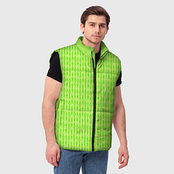 Мужской жилет Светлый жёлто-зелёный текстурированный, цвет: 3D-черный — фото 2